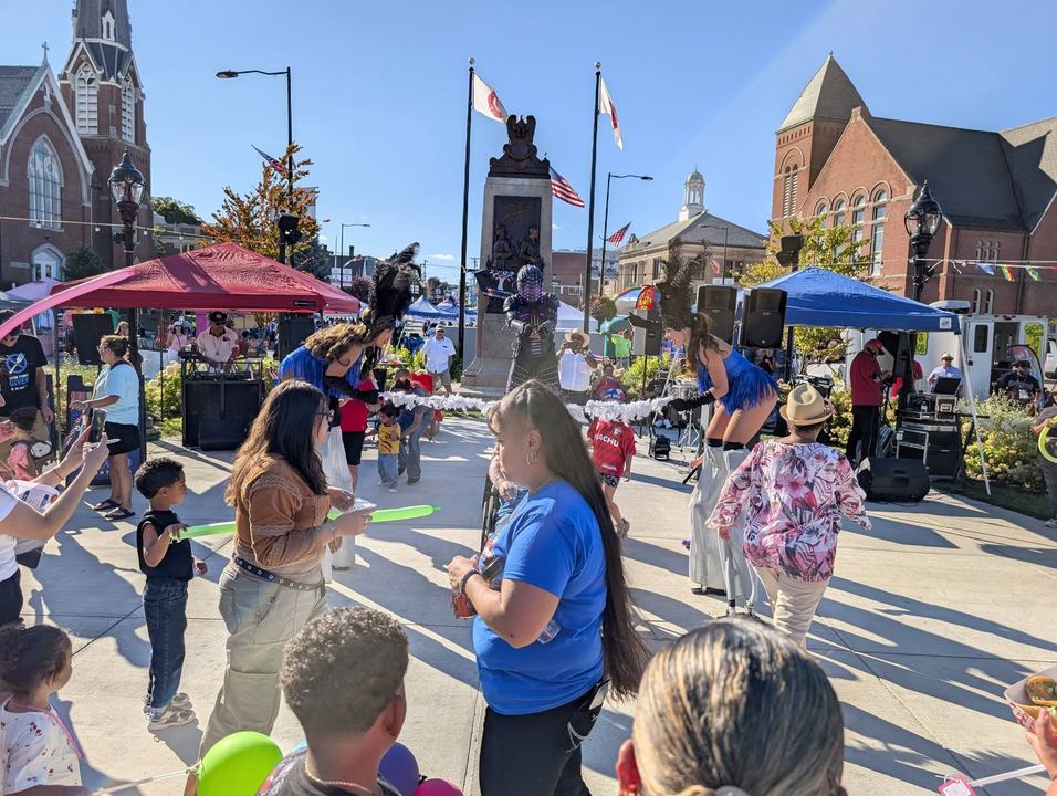 Dancing in Monument Square at a downtown Leominster festival